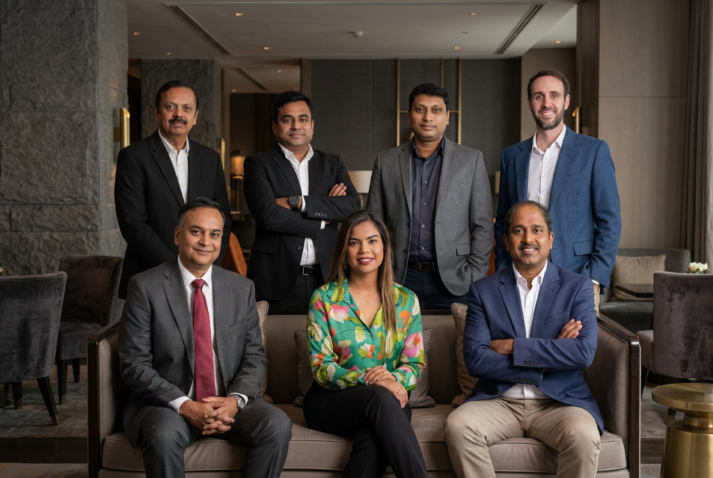Samko Hospitality leadership team in a hotel lounge